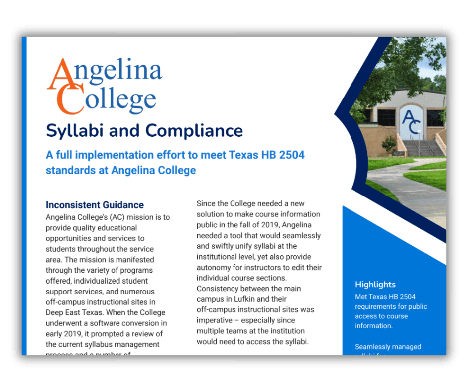 Angelina College Case Study Request Form